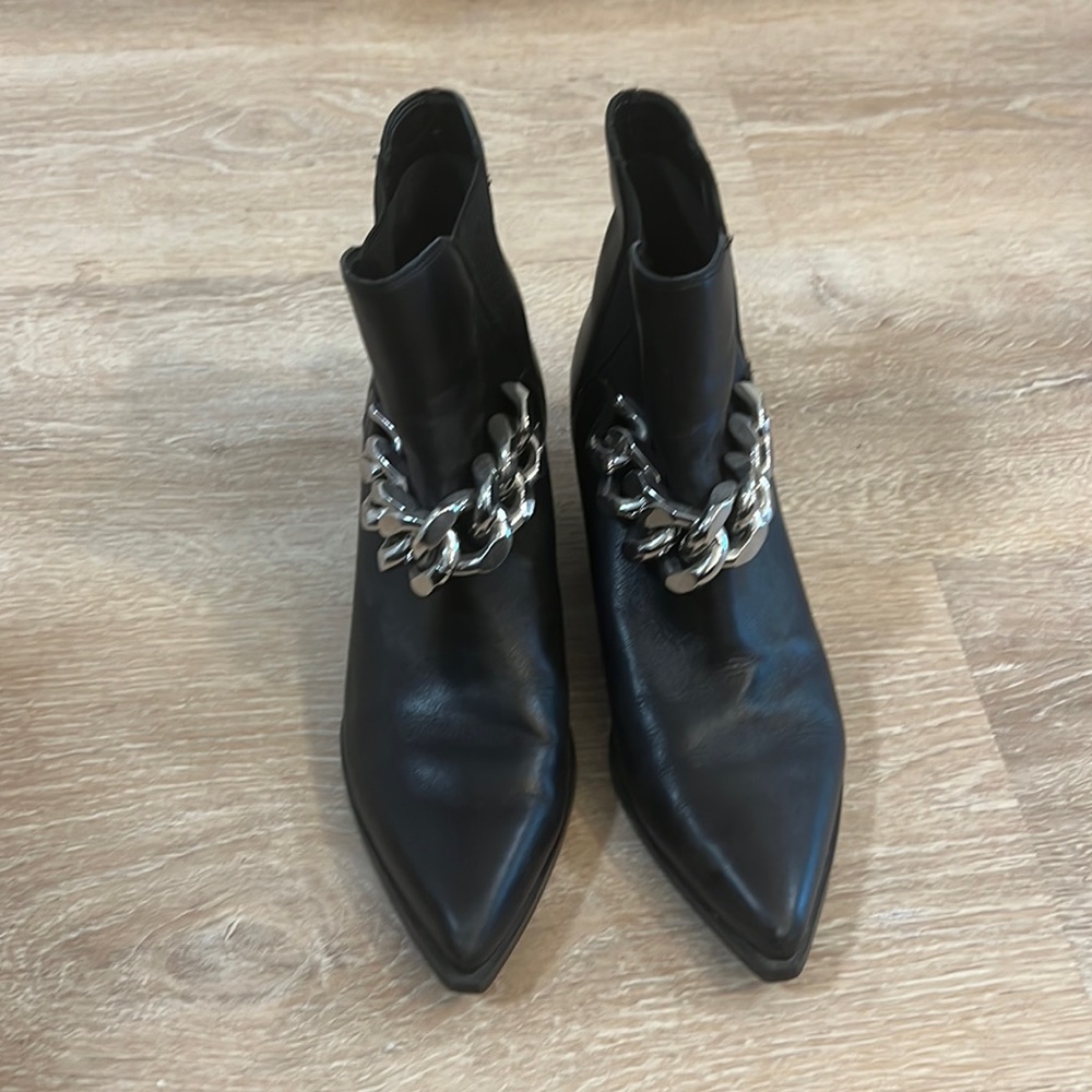 Marc Fisher Black Moto Heeled Boots